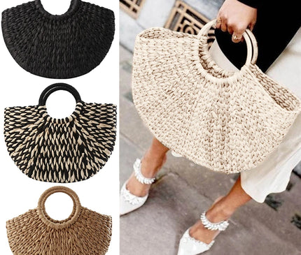 Sac Panier Imitation Paille Multicolore