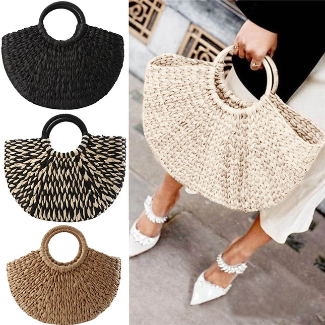 Sac Panier Imitation Paille Multicolore