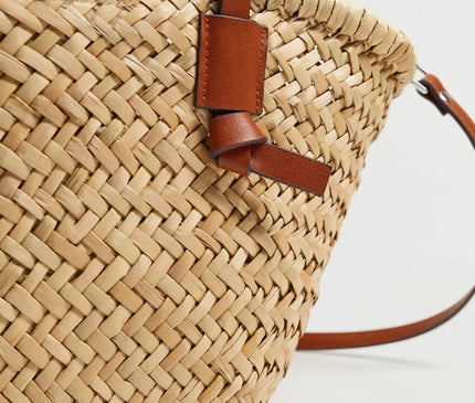 Sac Panier Paille Tressé Seau