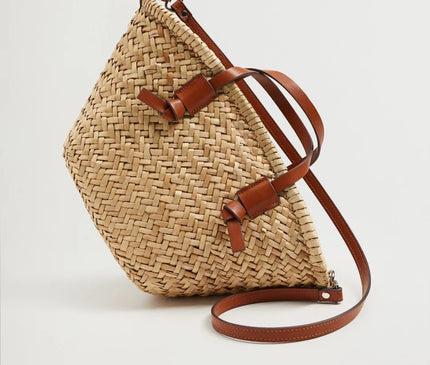 Sac Panier Paille Tressé Seau
