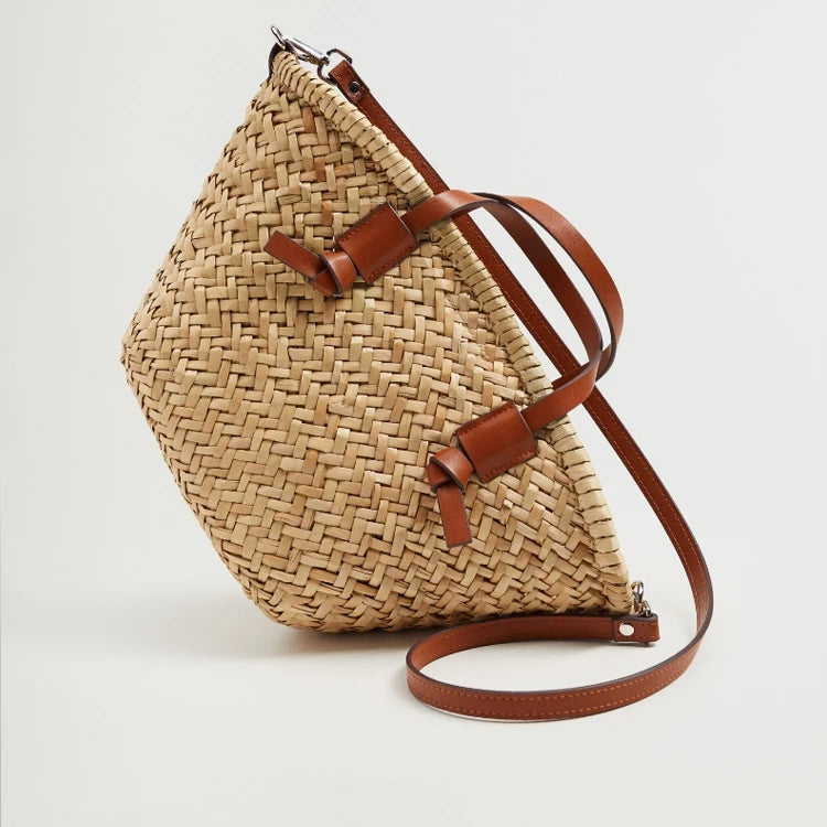 Sac Panier Paille Tressé Seau